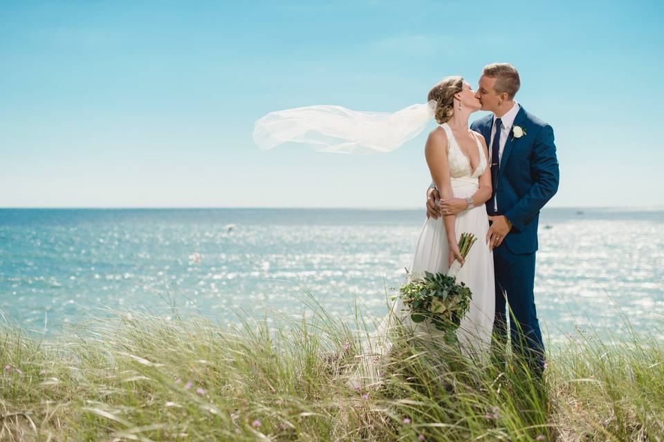 Bride and Groom at beach