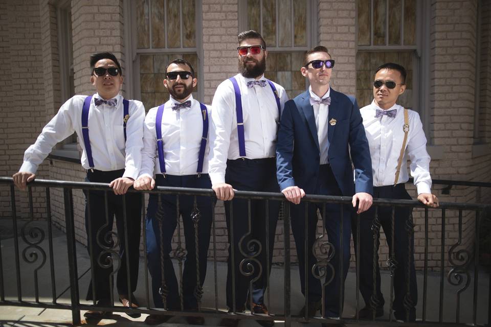 The groom with his groomsmen