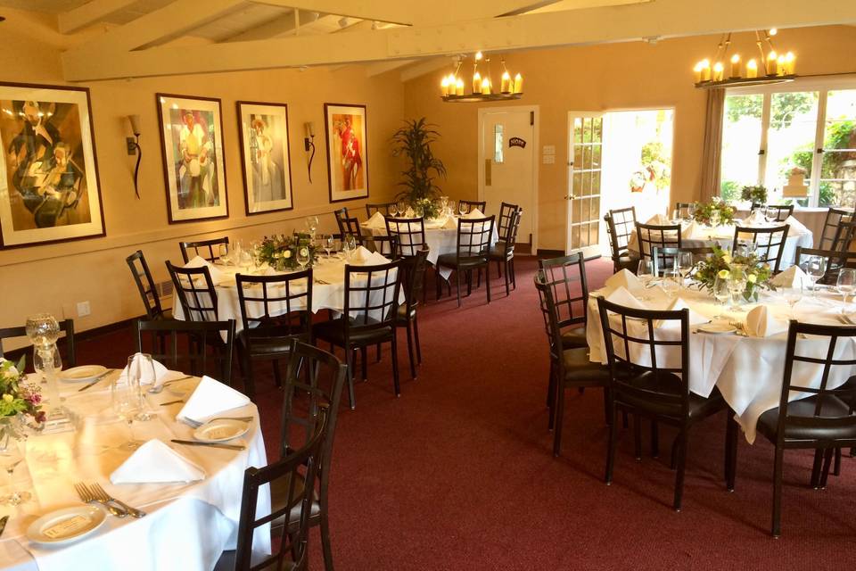 Library Room at Tarpy's Roadhouse was the site for this small intimate wedding reception