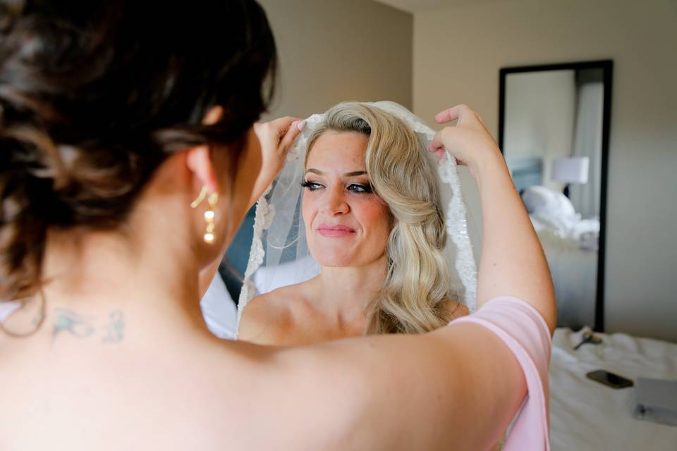 Bride getting ready