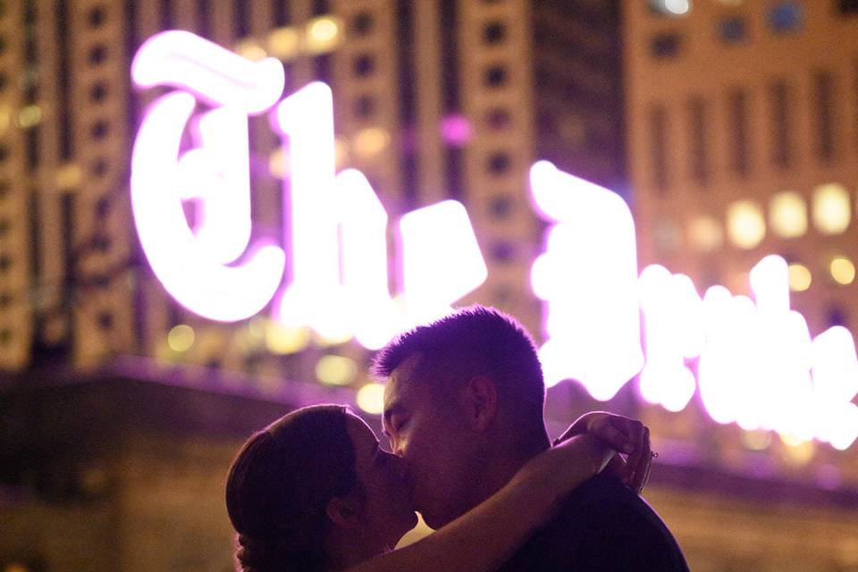 Night time Kiss at The Drake
