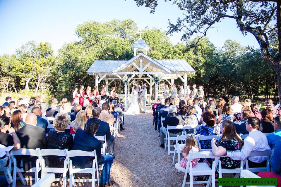 Country chic chapel ceremony