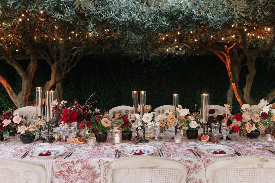 Amalfi wedding table decors
