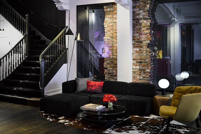 Lounging area and staircase