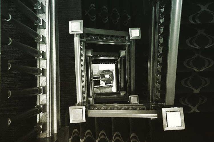 View down the staircase