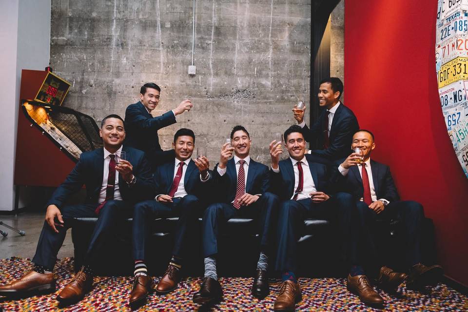 Groom and his groomsmen