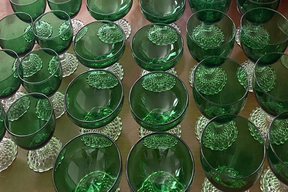 Green glass set