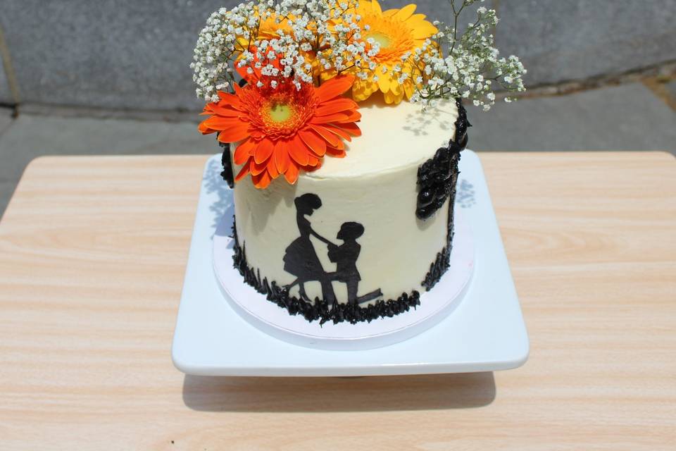 Sunflower anniversary cake
