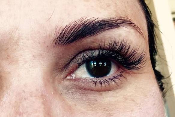 Closeup of false lashes
