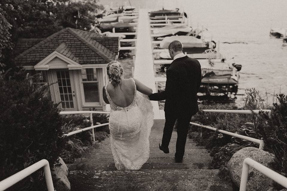 Holding hands and walking