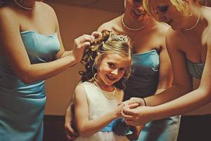 Bridesmaids and flower girl