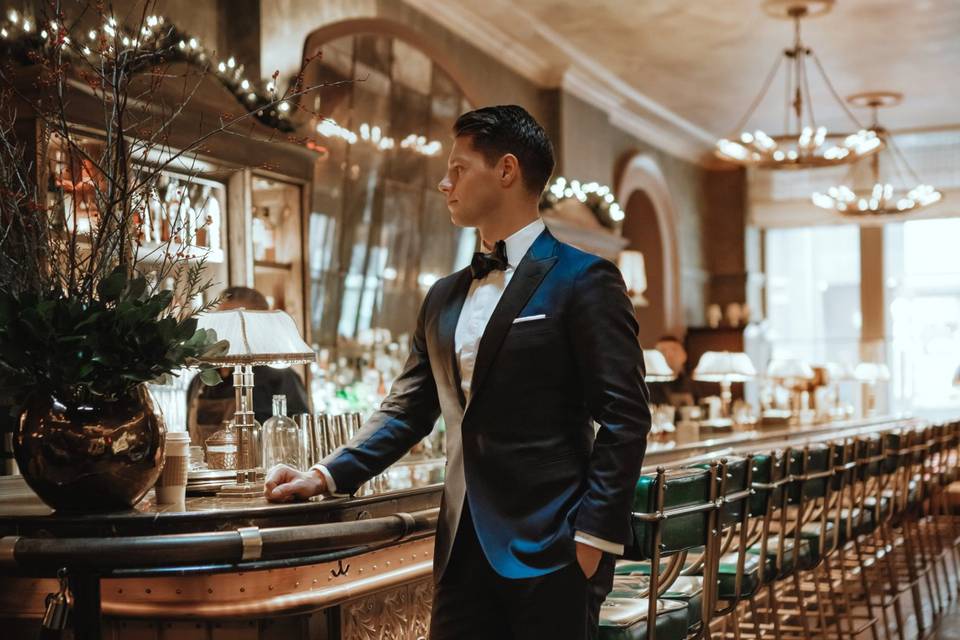 BALANI Custom Navy Tuxedo