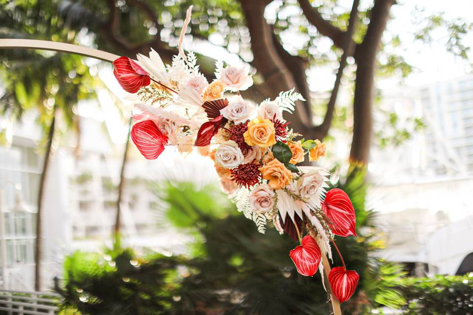 Floral ceremony arch