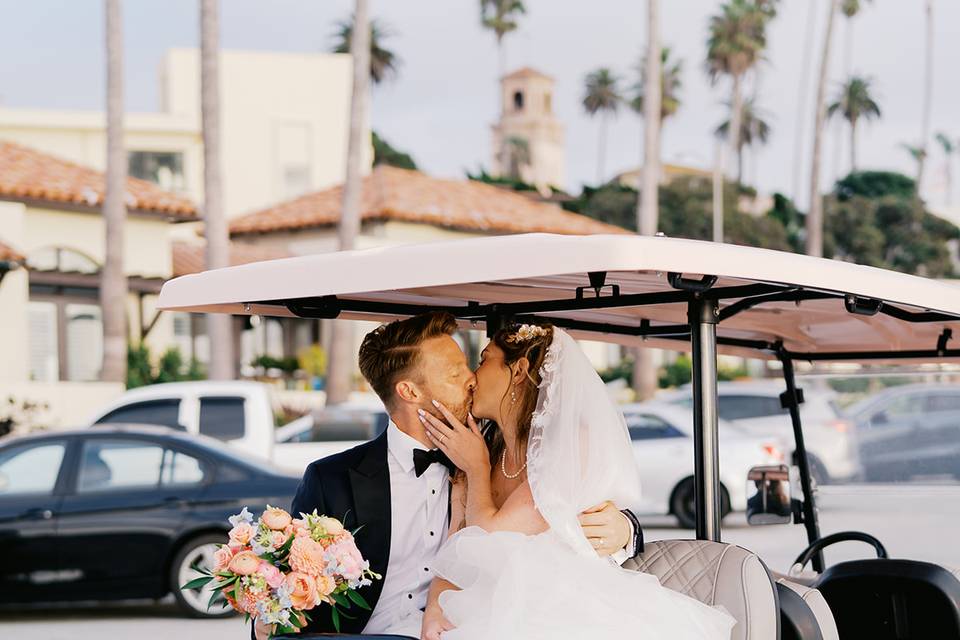 Golf cart getaway.
