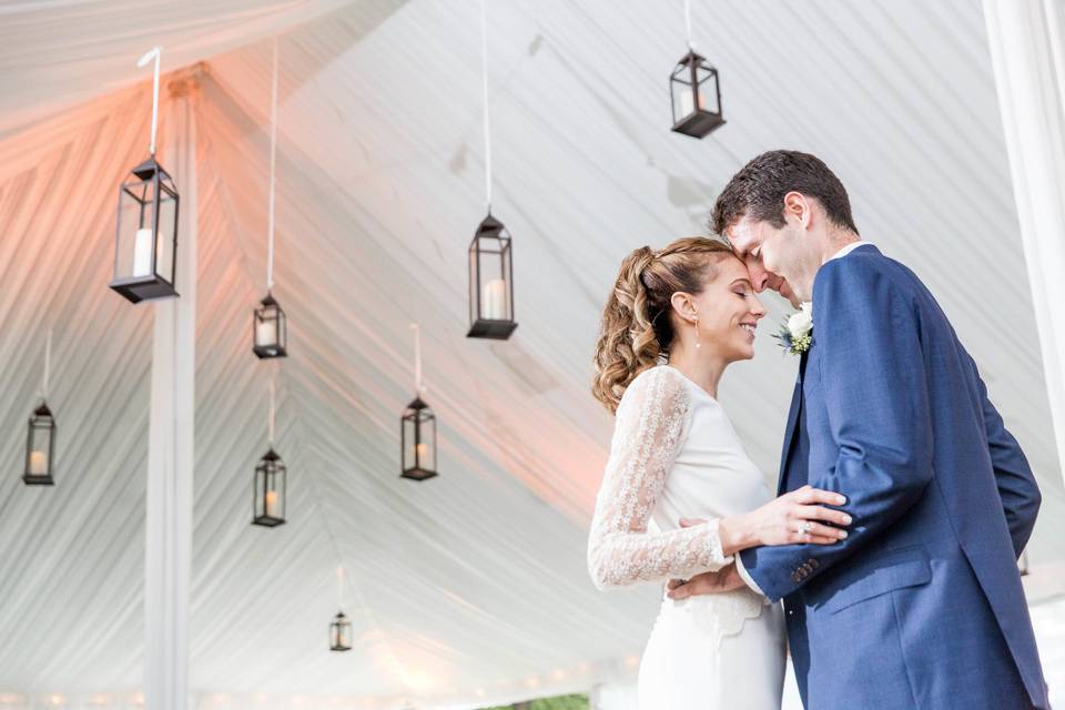 Bride and Groom in Tent