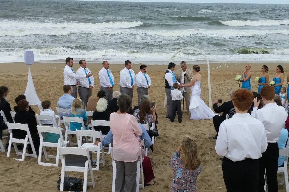 Our speaker and stand covers ad an elegant touch to the ceremony, removing the industrial look of unsightly metal tubing. We know of no other DJs providing this service while it is included in ours.