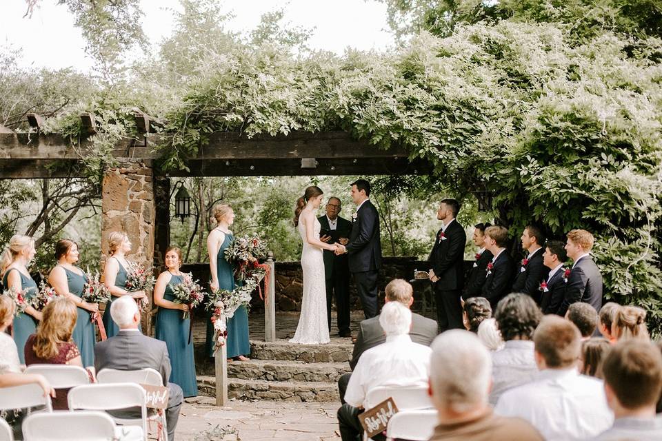 Ceremony at Wisteria arbor