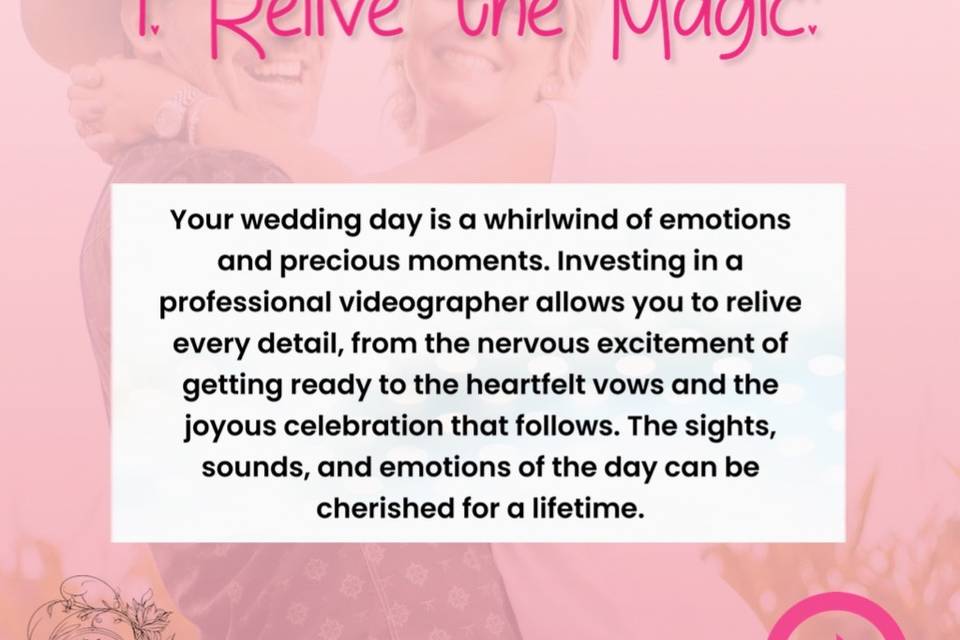 Wedding Videographer Reasons