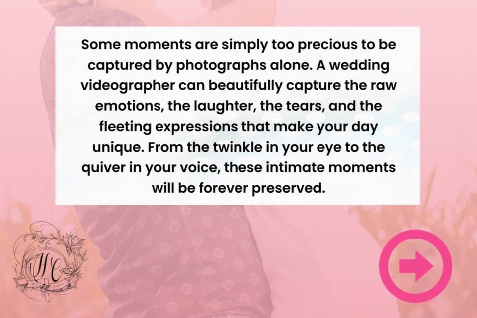 Wedding Videographer Reasons