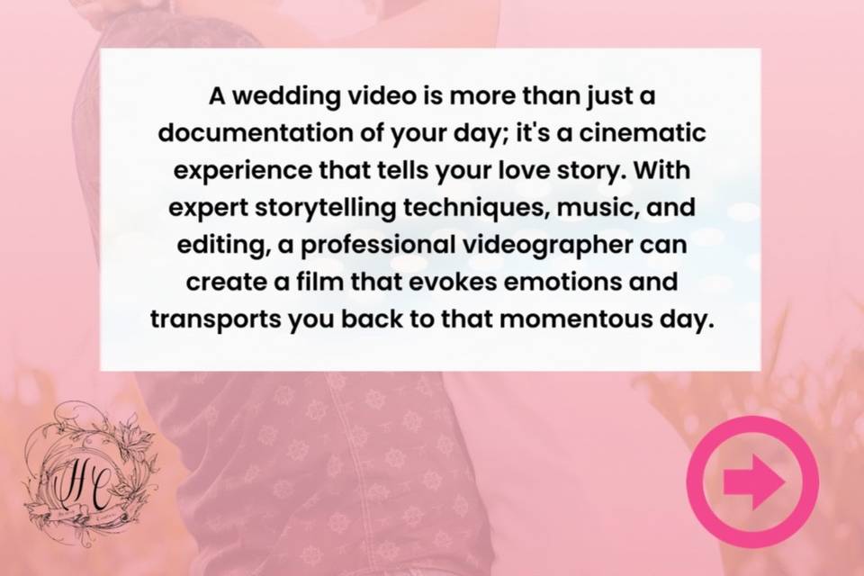 Wedding Videographer Reasons