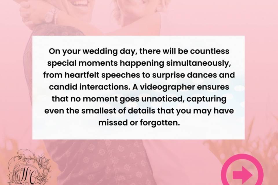 Wedding Videographer Reasons
