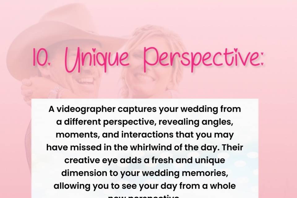 Wedding Videographer Reasons