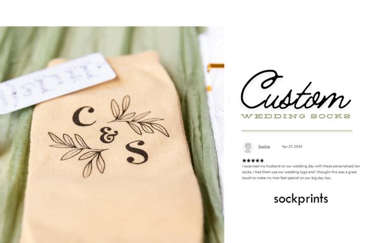 Custom Wedding Logo Socks