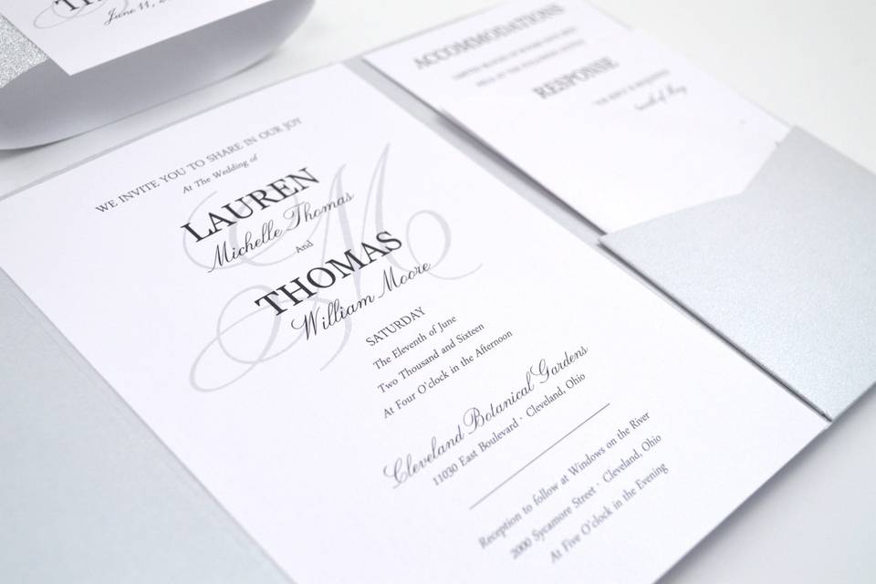 Simple Elegance Pocketfold Wedding Invitation