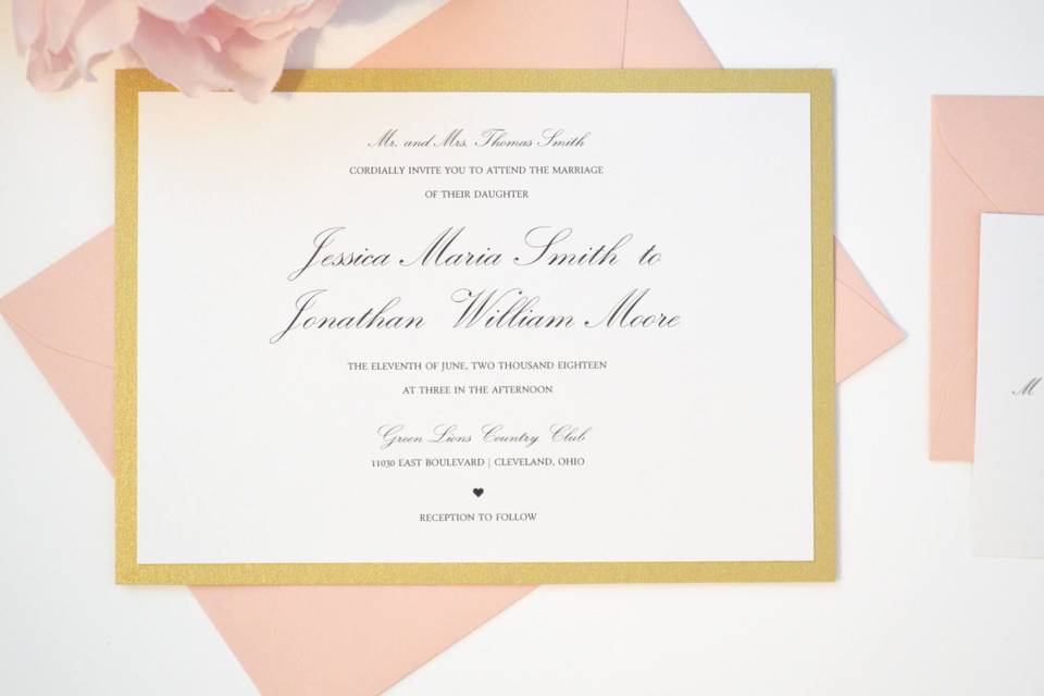 Simple Script Flat Wedding Invitation