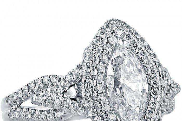 1.61 TCW Marquise Cut Diamond Engagement Halo Ring 14k White Gold1.61 TCW Marquise Cut Diamond Engagement Halo Ring 14k White GoldSku #:ER 506-591-1.02