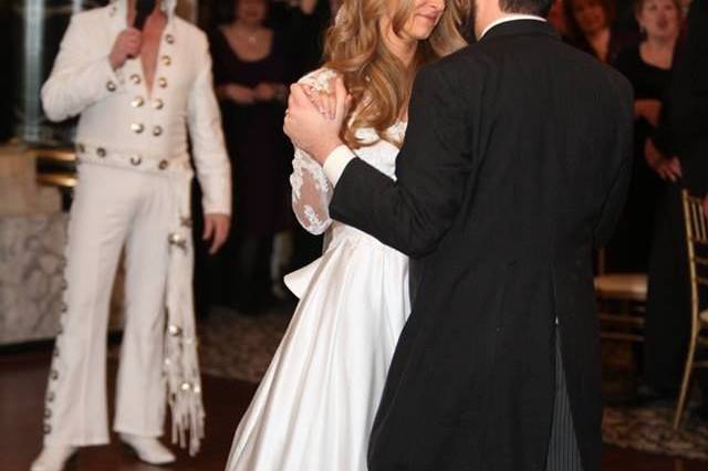 Newlyweds dancing