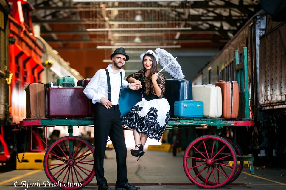 Vintage portrait, parasol