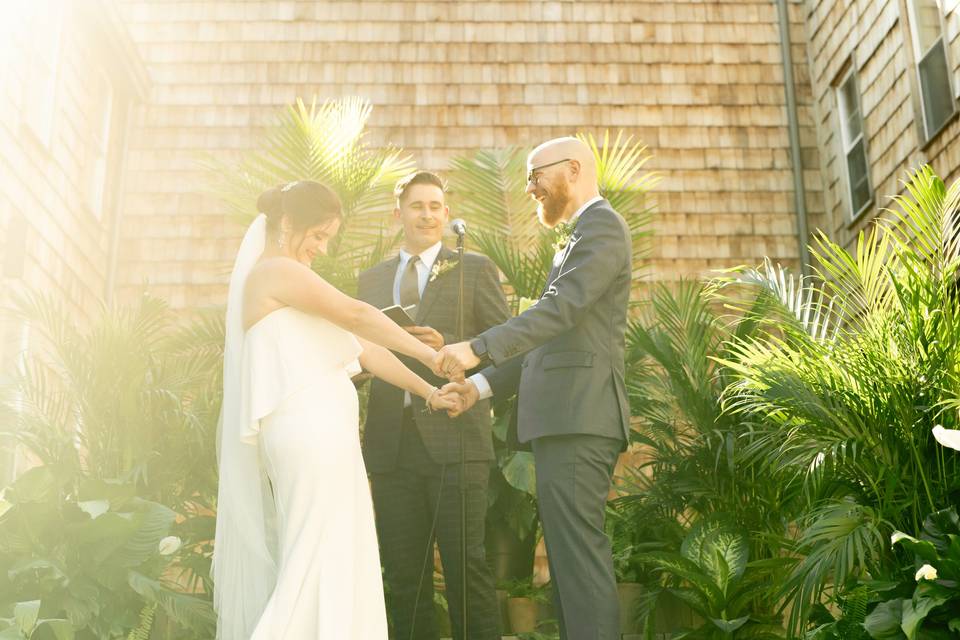 Ceremony with greens