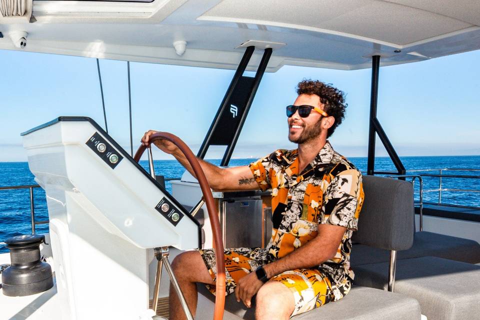 Driving the yacht