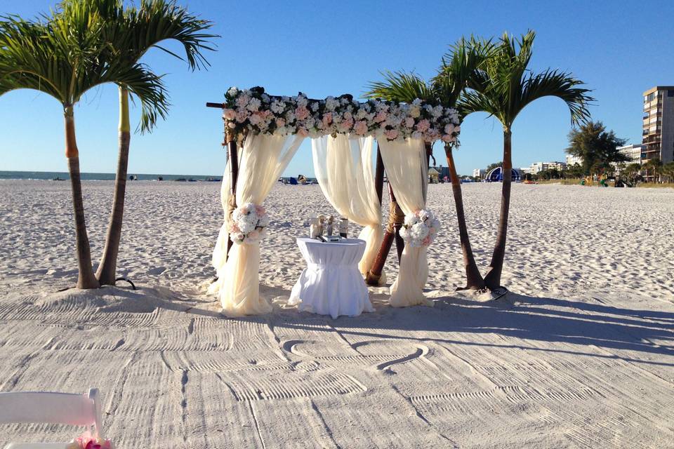 Beach wedding setup