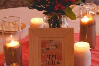 Floral and candles centerpiece
