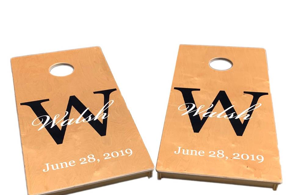 Custom wedding cornhole boards