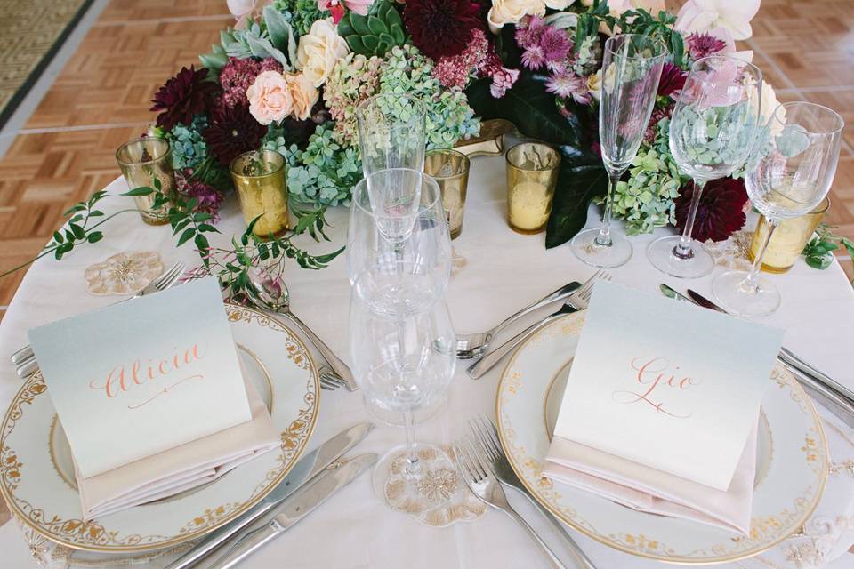 Hand Lettered Menu/Place Card