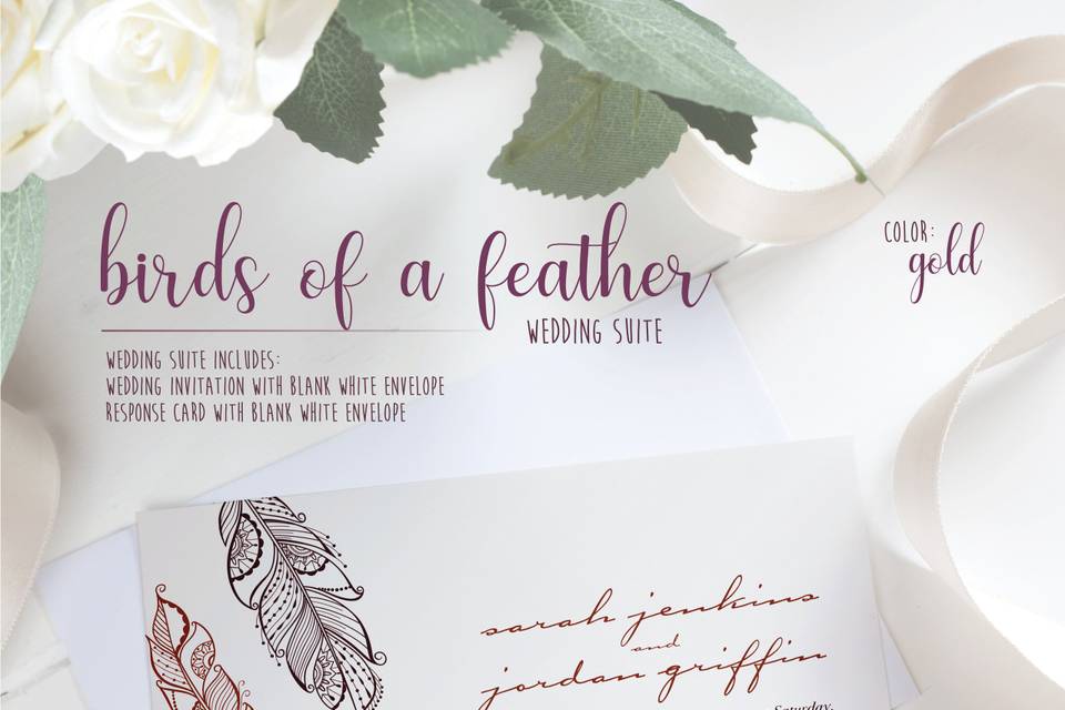 White wedding invitations