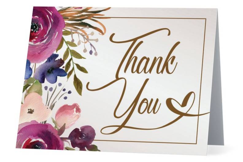 Garden party thank you card