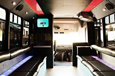 Uptown limo and party bus interior