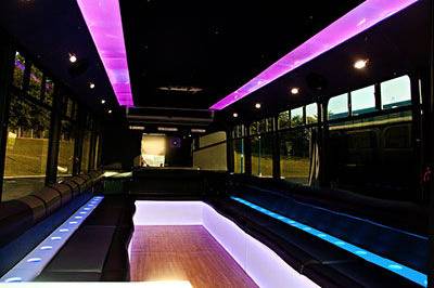 Uptown limo and party bus interior