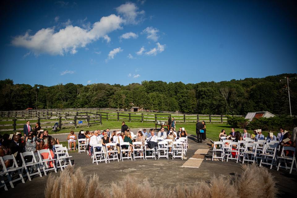 Outdoor ceremony at Kirby Hill Farm