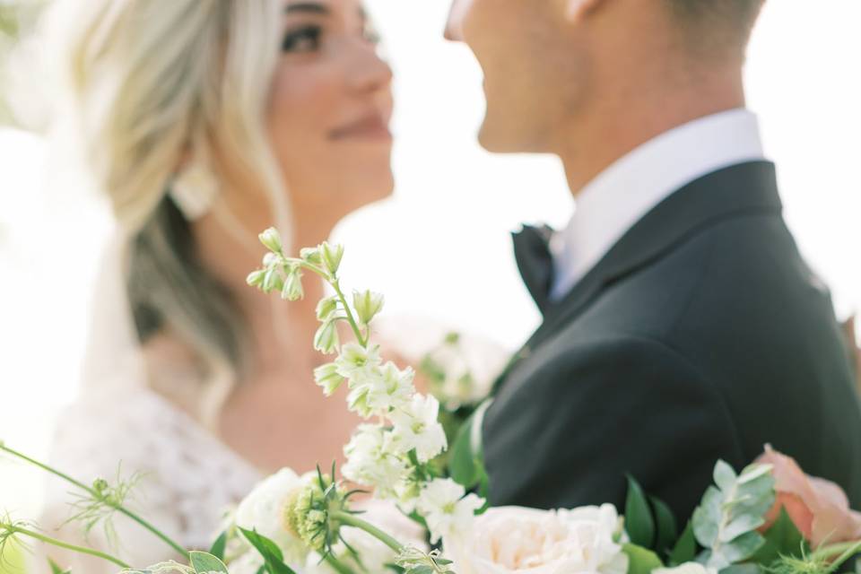 Couple and the bouquet