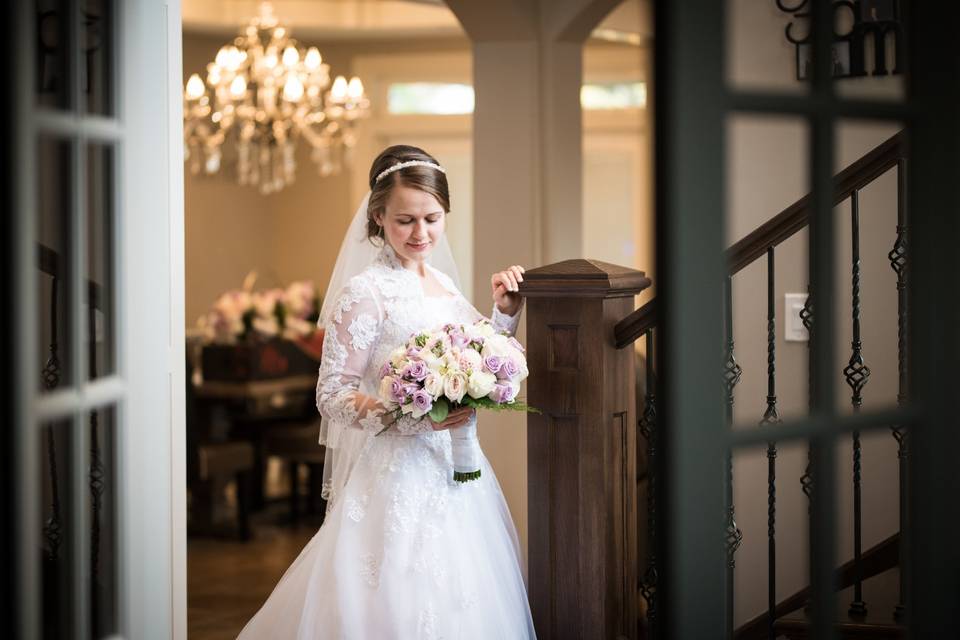 Bride and flowers