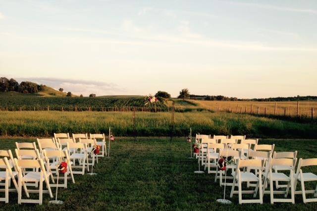 Aligned chairs