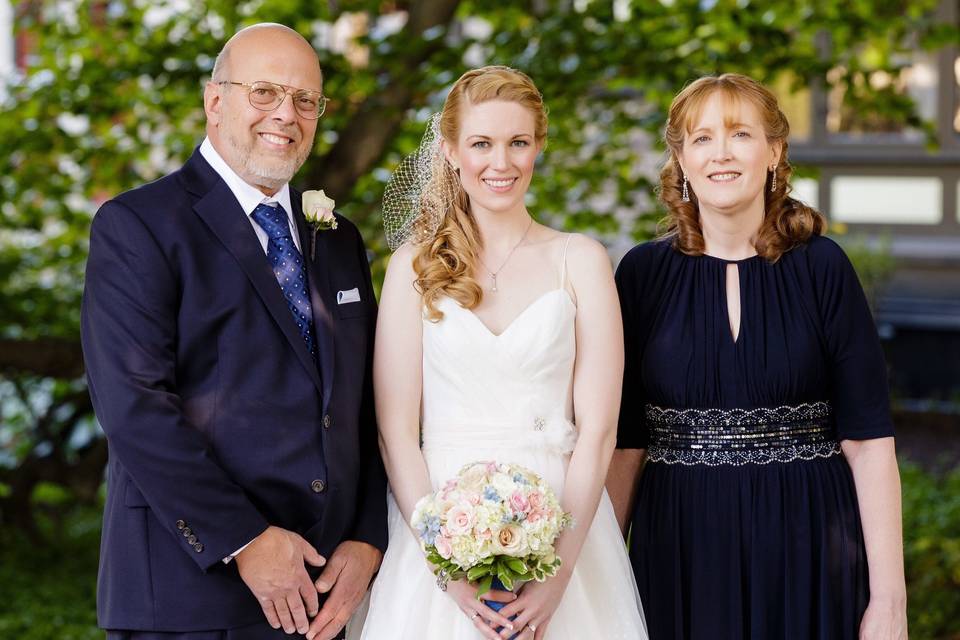 Bride with parents