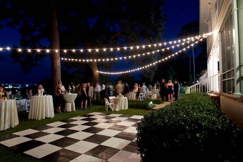 The dance floor in the backyard