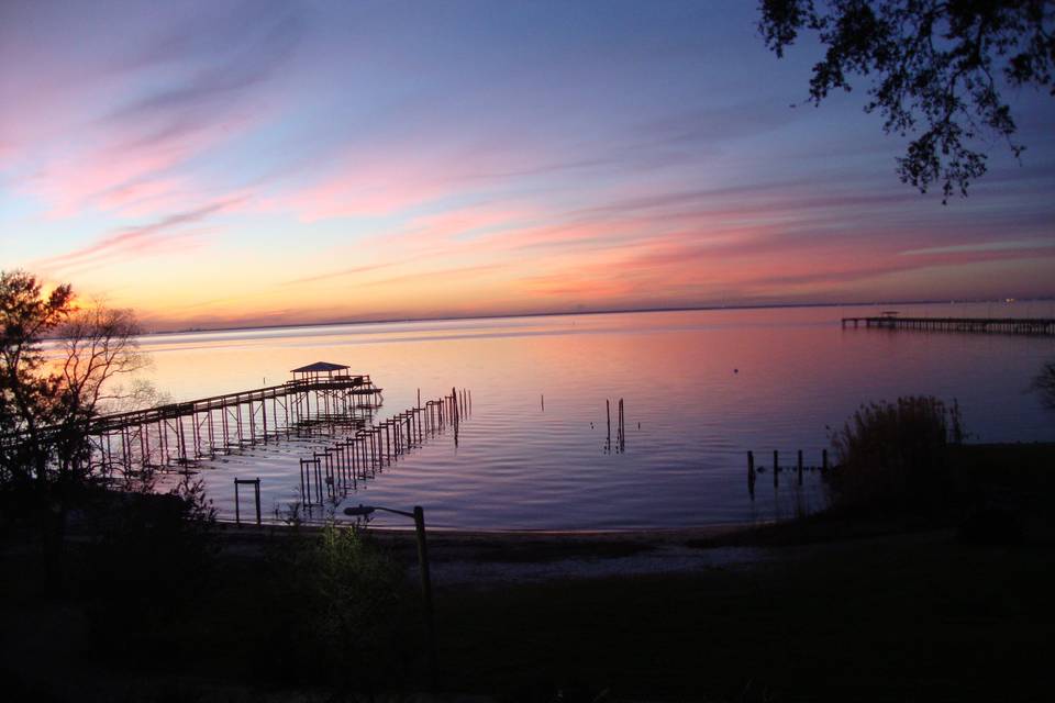 The bay house by sunset