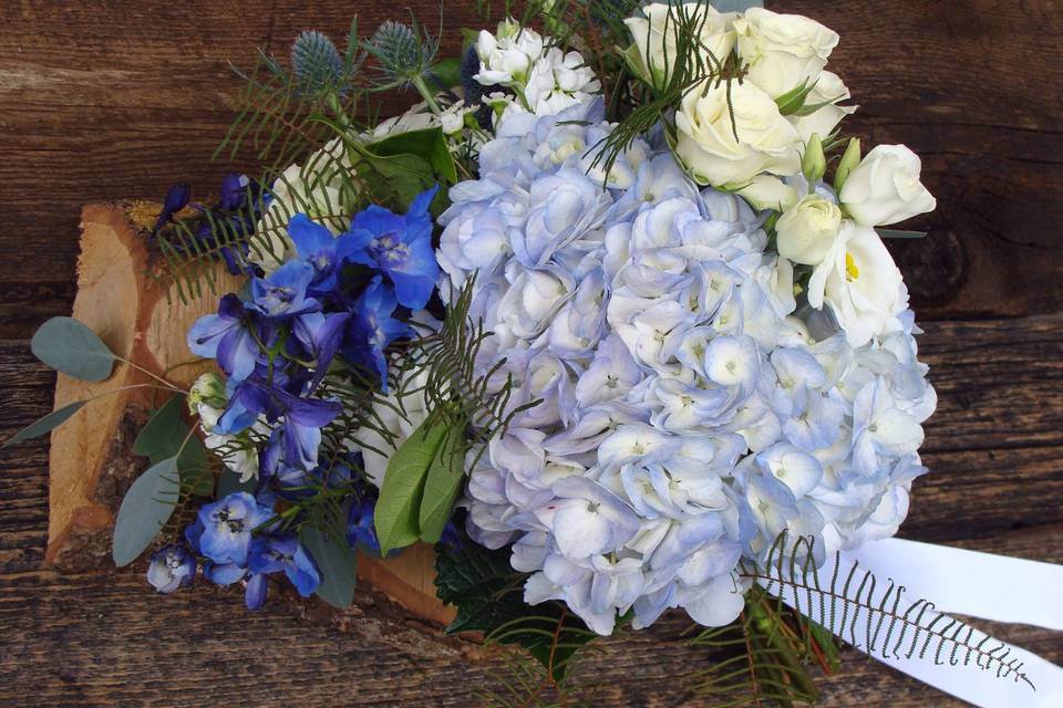 Blue flower arrangement